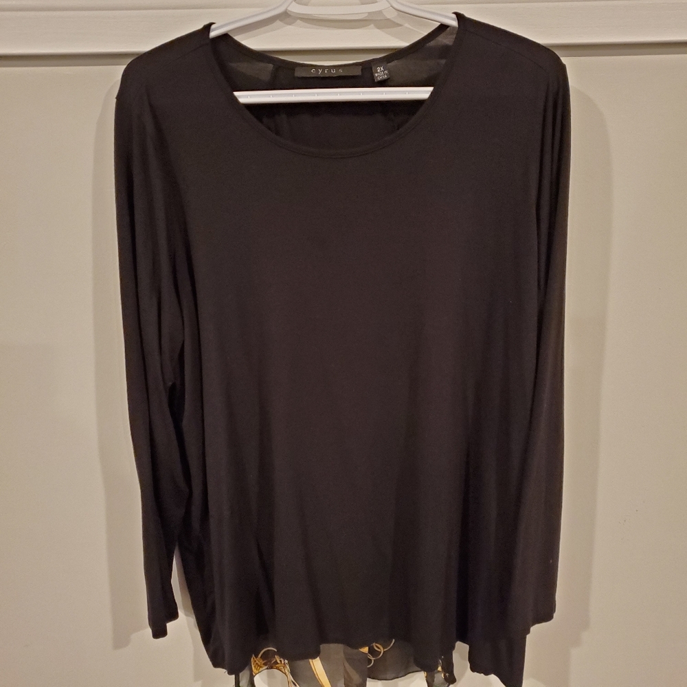 Cyrus Black Long Sleeve Top